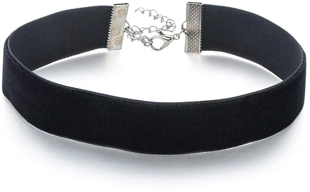 Main image of Gothic Black Velvet Choker Necklace for Women & Teen Girls | Adjustable wide black velvet choker with extender, Halloween, Valentines Day, birthday, gothic party or cosplay jewelry.