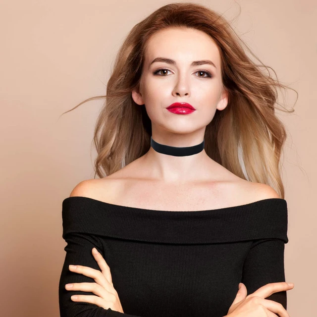 Alt view image 3 of 7 - Gothic Black Velvet Choker Necklace for Women & Teen Girls | Adjustable wide black velvet choker with extender, Halloween, Valentines Day, birthday, gothic party or cosplay jewelry.