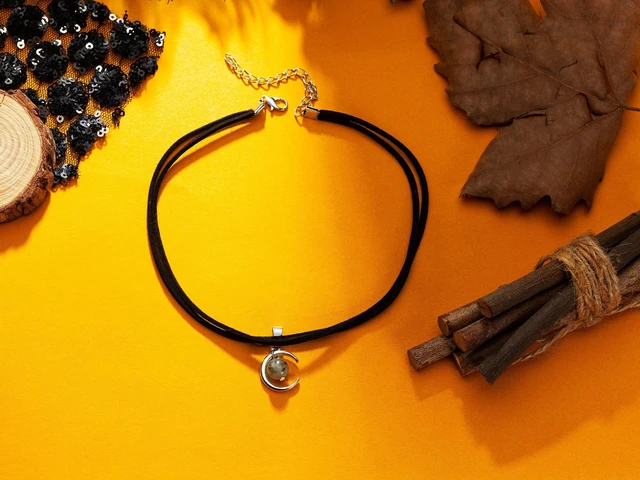 Alt view image 3 of 7 - Crescent Moon Choker Witch Gothic Jewelry | Double Layered Wrap Tiny Black Choker Velvet Halloween Choker Necklace for Women Adjustable
