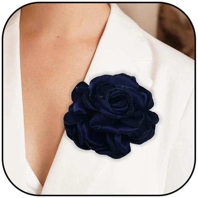 Main image of Big Flower Pins for Clothes Fabric Rose Flower Brooches for Women Large Delicate Elegant Flower Lapel Pin for Wedding Party Dance Banquet Wedding Guest Dresses Suit Accessories 7.5in