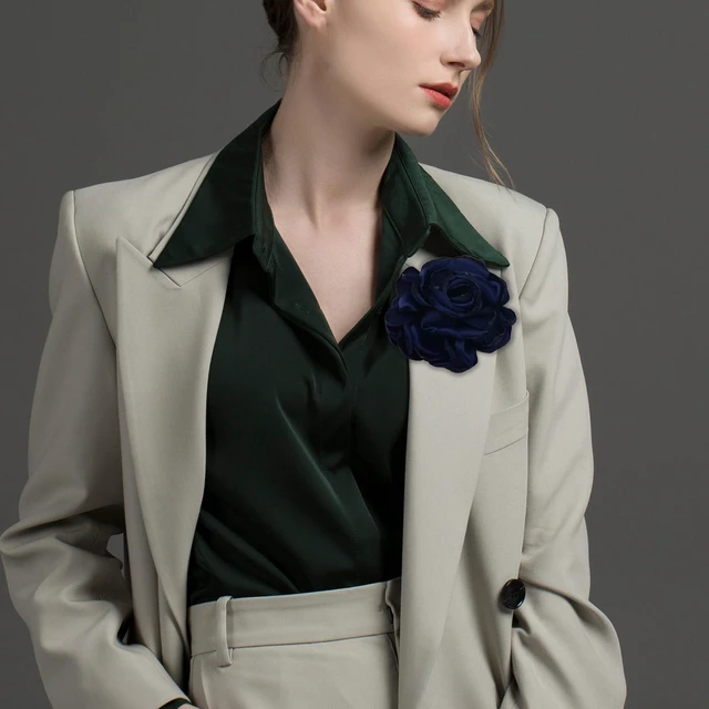 Alt view image 2 of 6 - Big Flower Pins for Clothes Fabric Rose Flower Brooches for Women Large Delicate Elegant Flower Lapel Pin for Wedding Party Dance Banquet Wedding Guest Dresses Suit Accessories 7.5in