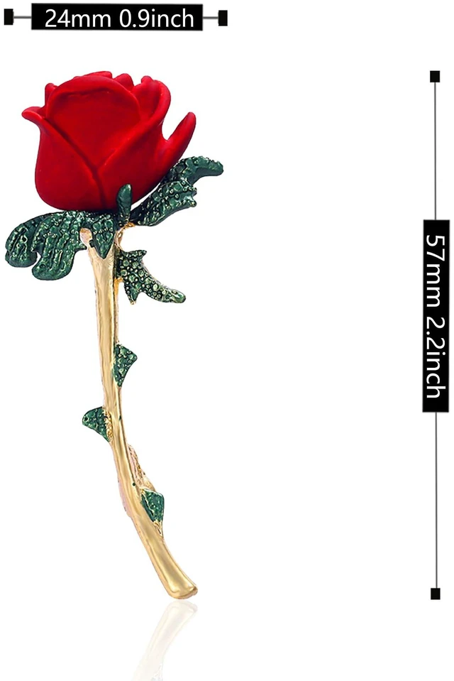 Alt view image 4 of 7 - Rose Floral Brooch Pin Gold Plated Flower Decorative Garment Dress Jewelry for Women Cocktail Party Accessory Brooches Pin (A)