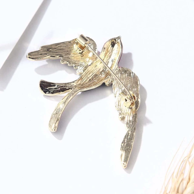 Alt view image 4 of 6 - Flying craneEagle, SwallowChickenAnimal Bird Brooch. Elegant Rhinestone Accessories Wedding Brooches Lapel Pin Jewelry Gifts Women Teen Girls
