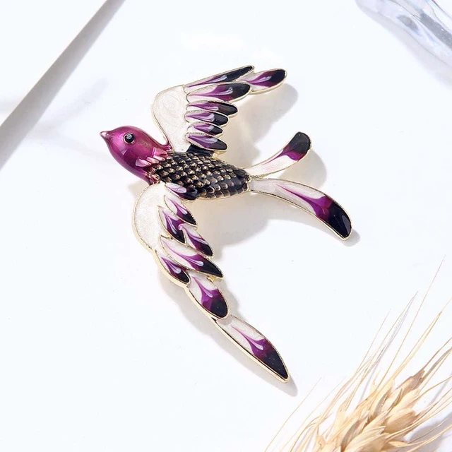 Alt view image 6 of 6 - Flying craneEagle, SwallowChickenAnimal Bird Brooch. Elegant Rhinestone Accessories Wedding Brooches Lapel Pin Jewelry Gifts Women Teen Girls