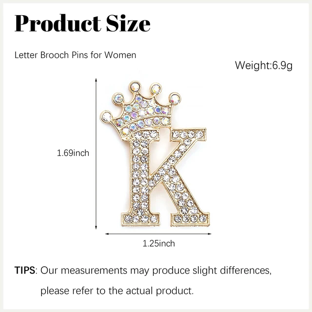 Alt view image 6 of 7 - Brooches Pins Lapel Pin Rhinestone Gifts For Women Letter Accessory Brooch
