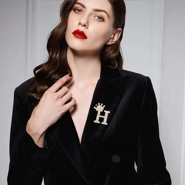 Alt view image 3 of 7 - Brooches Pins Lapel Pin Rhinestone Gifts For Women Letter Accessory Brooch