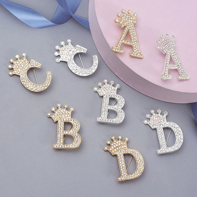 Alt view image 7 of 7 - Brooches Pins Lapel Pin Rhinestone Gifts For Women Letter Accessory Brooch