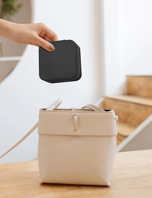 Alt view image 7 of 7 - Travel Jewelry Case, Travel Jewelry Box, Mini Jewelry Travel Case, Jewelry Organizer Case, Portable Small Jewelry Organizer Storage Boxes - Best Gift for Women Girls.