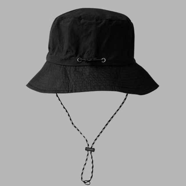 Alt view image 5 of 7 - CLeemuziN Women Quick Dry Packable Fishing Hat Summer Outdoor Lightweight Hiking Sun Hat with Detachable Chin Strap Medium Black