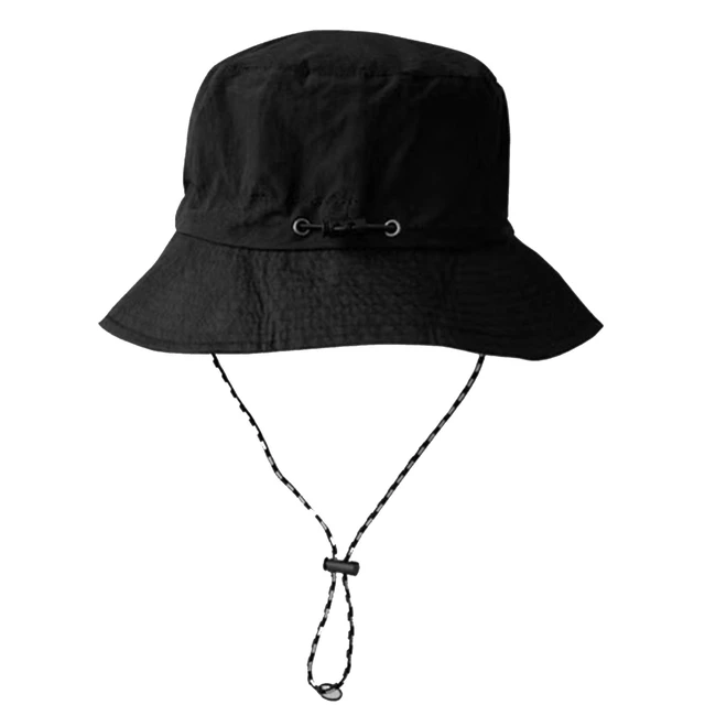 Alt view image 7 of 7 - CLeemuziN Women Quick Dry Packable Fishing Hat Summer Outdoor Lightweight Hiking Sun Hat with Detachable Chin Strap Medium Black