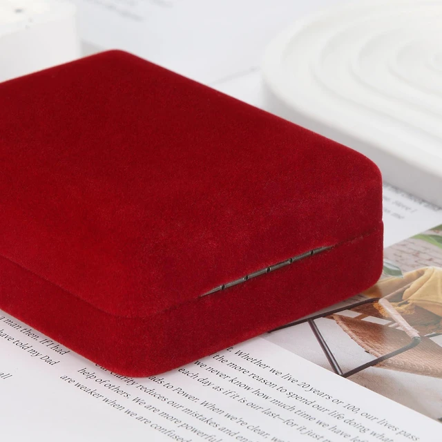 Alt view image 3 of 7 - 2 Pcs Jewelry Necklace Pendant Gift Box for Women (Red) | Metal Velvet, Jewelry Holder Case, for Proposal Mother's Day Birthday Anniversary