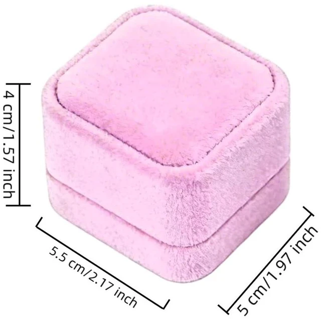 Alt view image 2 of 7 - 2 Pack Velvet Ring Boxes, Earring Pendant Storage Case, Ring Earrings Gift Box, Accessories Display, for Proposal, Engagement, Wedding (Pink)