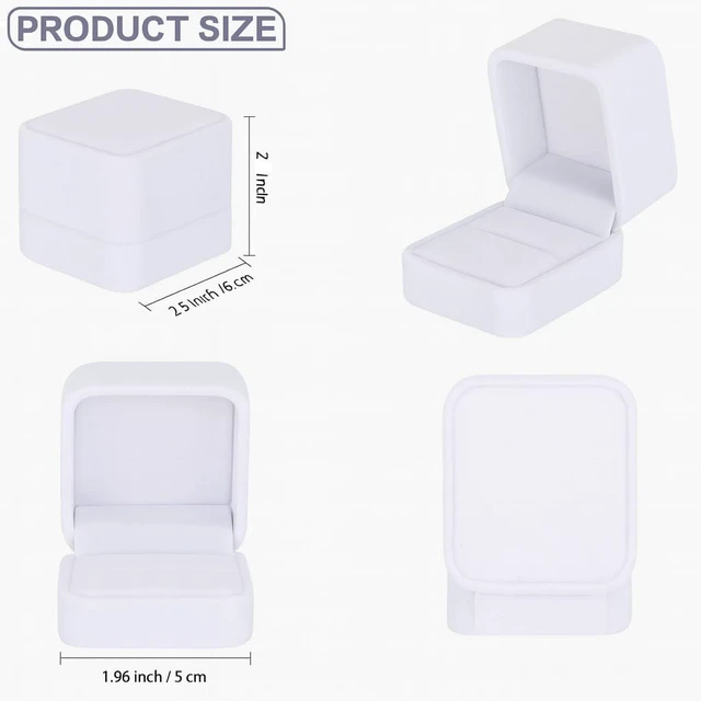 Alt view image 6 of 7 - Niche-Finds Premium Velvet Ring Box White Gift Jewelry Box, Compact Jewelry Storage for Rings & Small Jewelry