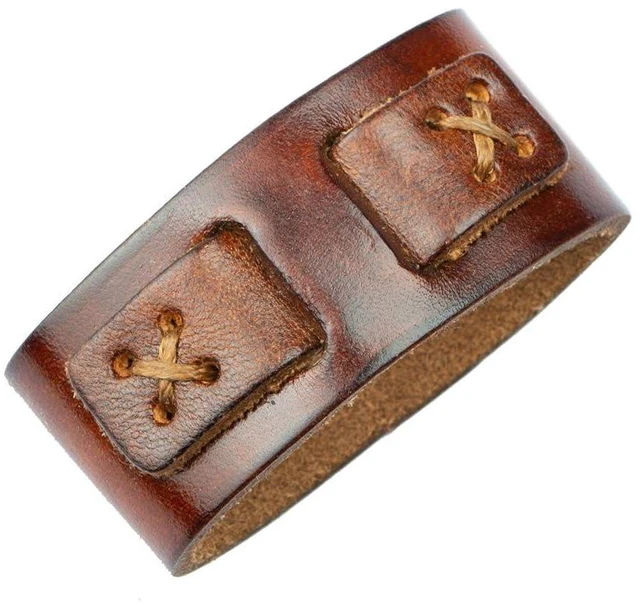 Main image of XIYYOUC 1.5"(38mm-40mm) Belt Loop Keeper Men Belt Buckle Accessories Brown | Hand Sewn Double Buckle Cross Pattern 100% Full Grain Pure Cowhide Leather Belt Buckle Accessories Replacement belt loop