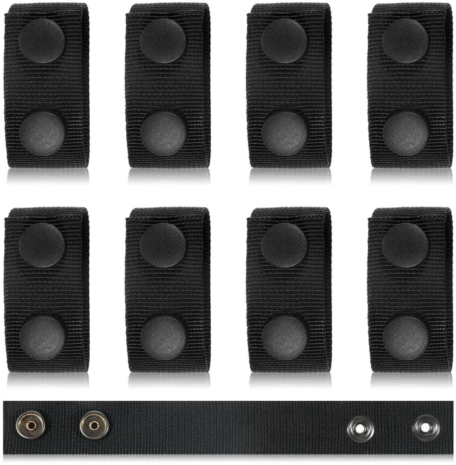 Main image of 8 Pcs Duty Belt Keepers, Nylon Belt Loop Keeper for 2" Wide Utility Belts, Anti-Sag Wear-Resistant (Black, 7.48 x 1 in)