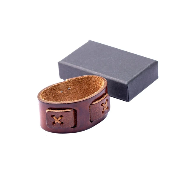 Alt view image 7 of 7 - XIYYOUC 1.5"(38mm-40mm) Belt Loop Keeper Men Belt Buckle Accessories Brown | Hand Sewn Double Buckle Cross Pattern 100% Full Grain Pure Cowhide Leather Belt Buckle Accessories Replacement belt loop