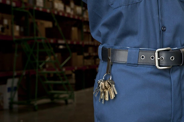 Alt view image 2 of 2 - Belt Clip Key Holder with Split Ring, Chrome | Steel belt clip provides secure attachment.
