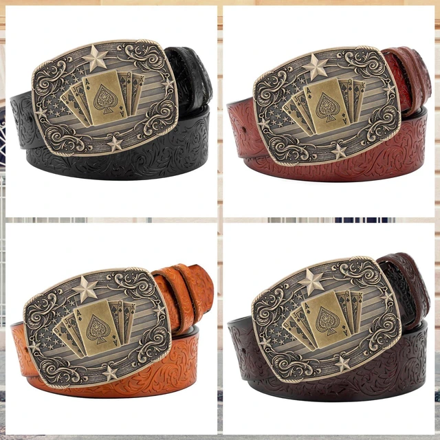 Alt view image 5 of 7 - Western Cowboy Vintage Rodeo Poker Belt Buckle for Men, Bronze | Durable zinc alloy, fits 1.5in leather belts, versatile western belt buckle, for rodeo, casual and formal outfits