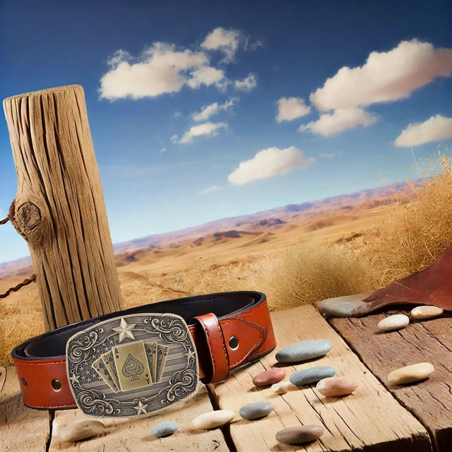 Alt view image 7 of 7 - Western Cowboy Vintage Rodeo Poker Belt Buckle for Men, Bronze | Durable zinc alloy, fits 1.5in leather belts, versatile western belt buckle, for rodeo, casual and formal outfits
