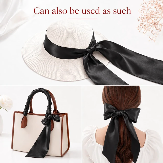 Alt view image 4 of 7 - Black Sash Satin Belt, Long Wide Dress Bridal Sash, Self-tie Bow for Wedding Special Occasion(4 x 98.4inch)