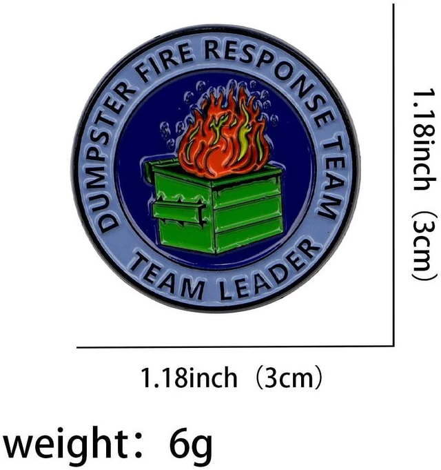 Alt view image 2 of 7 - 2Pcs/5Pcs Dumpster Fire Enamel Pins Response Team Alloy Badges for Jackets Hilarious Gifts for Coworkers Team Members (5Pcs dark blue)