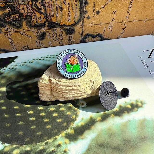 Alt view image 5 of 7 - 2Pcs/5Pcs Dumpster Fire Enamel Pins Response Team Alloy Badges for Jackets Hilarious Gifts for Coworkers Team Members (5Pcs dark blue)