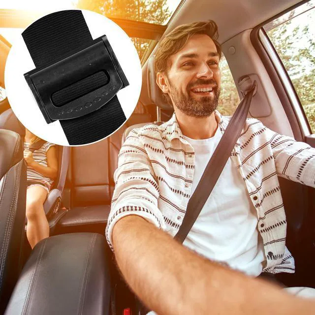 Alt view image 2 of 7 - Belt Adjuster, 2Pcs Universal Seat Belt Positioner Clip, Shoulder Belt Adjuster for Enhanced Neck & Shoulder Comfort, Ideal for Adults, Kids, Teens (Black)