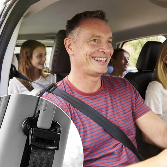 Alt view image 5 of 7 - Belt Adjuster, 2Pcs Universal Seat Belt Positioner Clip, Shoulder Belt Adjuster for Enhanced Neck & Shoulder Comfort, Ideal for Adults, Kids, Teens (Black)