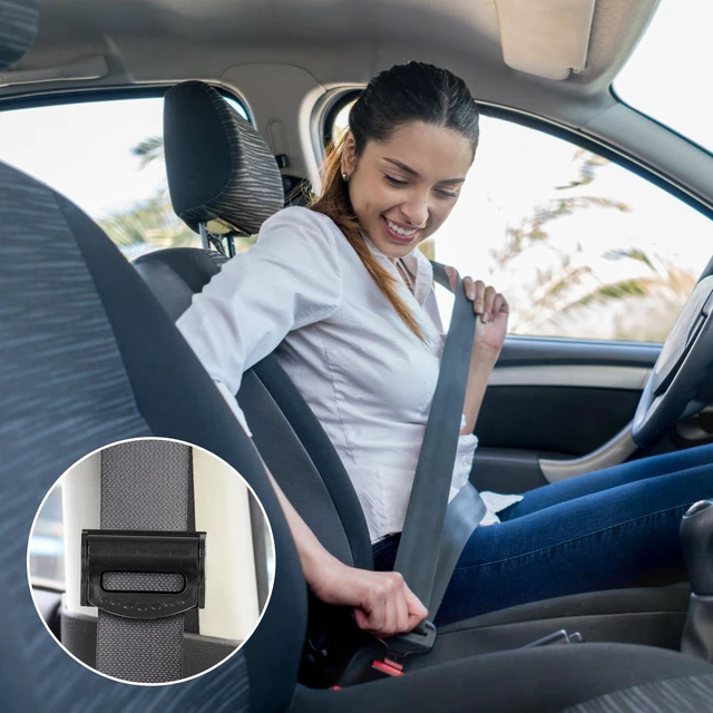 Alt view image 3 of 7 - Belt Adjuster, 2Pcs Universal Seat Belt Positioner Clip, Shoulder Belt Adjuster for Enhanced Neck & Shoulder Comfort, Ideal for Adults, Kids, Teens (Black)