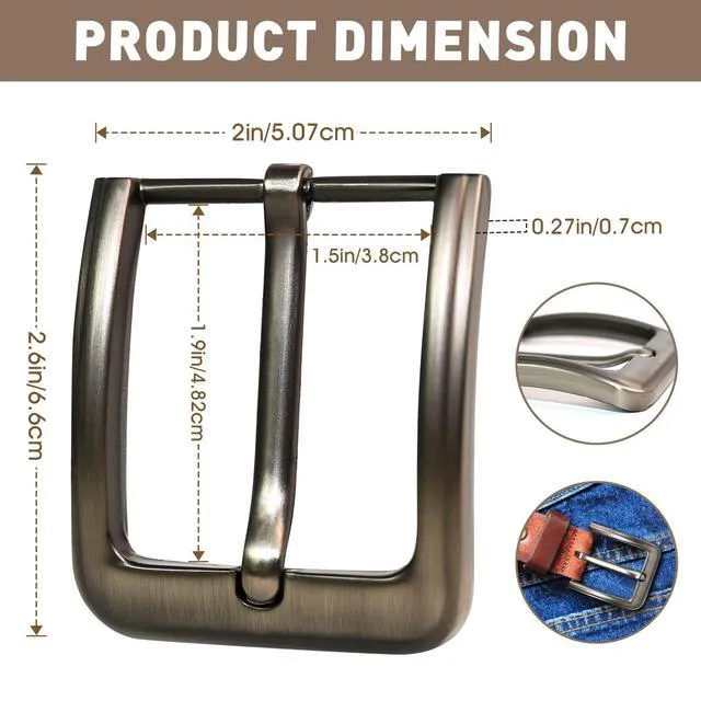 Alt view image 2 of 7 - QVYQVY Metal Belt with Buckle Classic Unisex Replacement | zinc alloy material,For All Kinds of Dressing Styles, Gifts