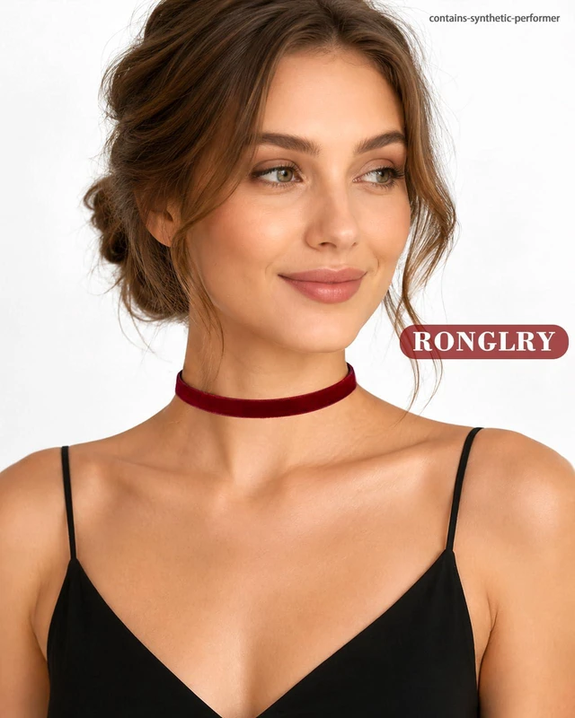 Alt view image 6 of 6 - 3pcs Red Choker Necklace for Women Red Velvet Choker Set Layered Chokers Necklaces Classic Chokers for Women Adjustable Gothic Collar Necklace for Party Cosplay Christmas Birthday Jewelry Gifts-3R
