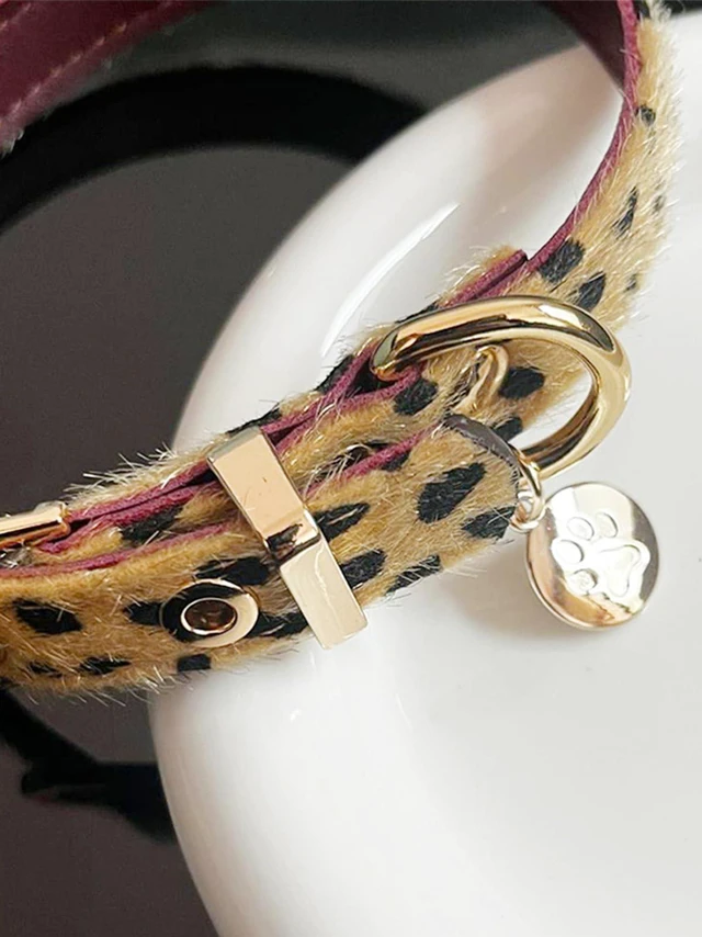 Alt view image 5 of 7 - PU Simulated Leather Punk Choker Necklaces Leopard Print Necklace Wrap Suede Neck Chain Choker Goth Vintage Animal Print Choker Adjustable Collar Necklace for Women Party Jewelry (Brown) (Brown)