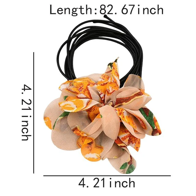 Alt view image 2 of 7 - Flower Floral Choker Necklaces for Women Big Flower Collar Necklace for Women Female Artificial Neck Tie Choker for Women Female Floral Flower Necklaces Large Flower Choker Necklace for Female