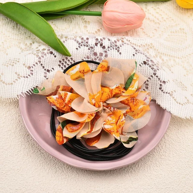 Alt view image 5 of 7 - Flower Floral Choker Necklaces for Women Big Flower Collar Necklace for Women Female Artificial Neck Tie Choker for Women Female Floral Flower Necklaces Large Flower Choker Necklace for Female