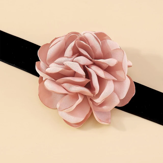 Alt view image 7 of 7 - choice of all Flower Choker Necklace for Women Pink Rose Necklaces Vintage Elegant Flower Necklace Summer Spring Floral Jewelry Accessories for Party Prom