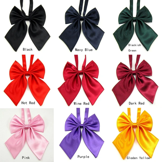 Alt view image 6 of 7 - Kajeer Ladies Girl Bowknot Bow Tie Adjustable Pre- Color Tied Solid Bowties | 100% Rayon,Soft Durable,13×17cm,Trap Fit Neck 11"-19.3",For Wedding,Band Choir,Party School
