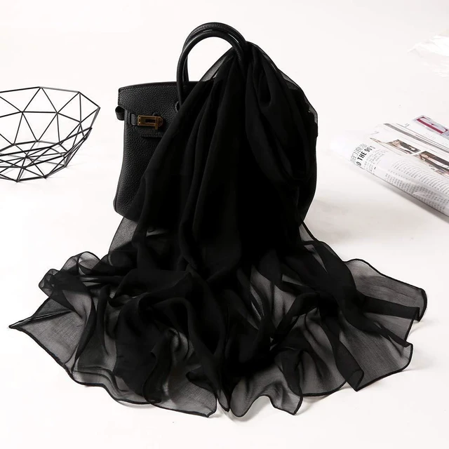 Alt view image 2 of 6 - Vikodah Womens Silky Neck Scarf Chiffon Scarves Soft Smooth Satin Bandana Shawl Large 63 * 20