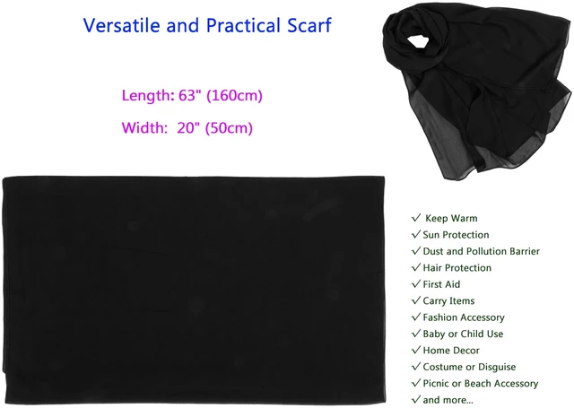 Alt view image 6 of 6 - Vikodah Womens Silky Neck Scarf Chiffon Scarves Soft Smooth Satin Bandana Shawl Large 63 * 20