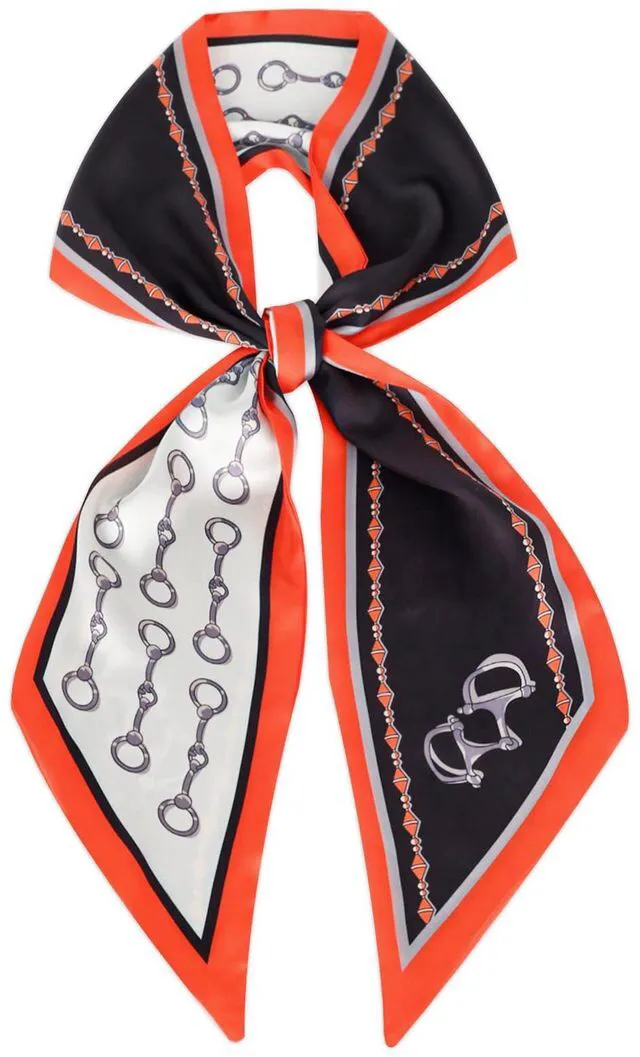 Main image of Relang Satin Scarf Mulberry Silk Printed Head Wrap Hair Band 7"" x 59""