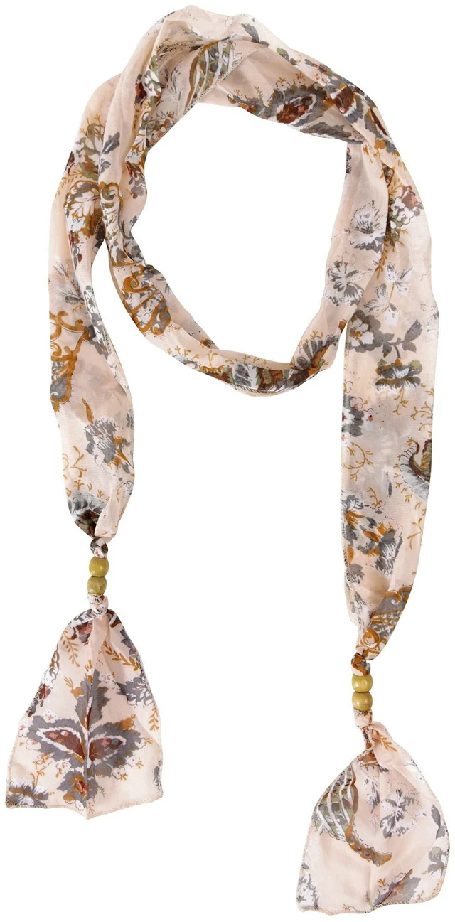 Main image of GERINLY Spring Skinny Scarf Stylish Narrow Scarves Belt Vintage Flower Waist Scarf Neck Wrist Band Head Hair Ribbon Tie (Pink)