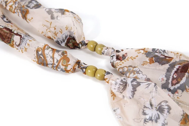 Alt view image 7 of 7 - GERINLY Spring Skinny Scarf Stylish Narrow Scarves Belt Vintage Flower Waist Scarf Neck Wrist Band Head Hair Ribbon Tie (Pink)