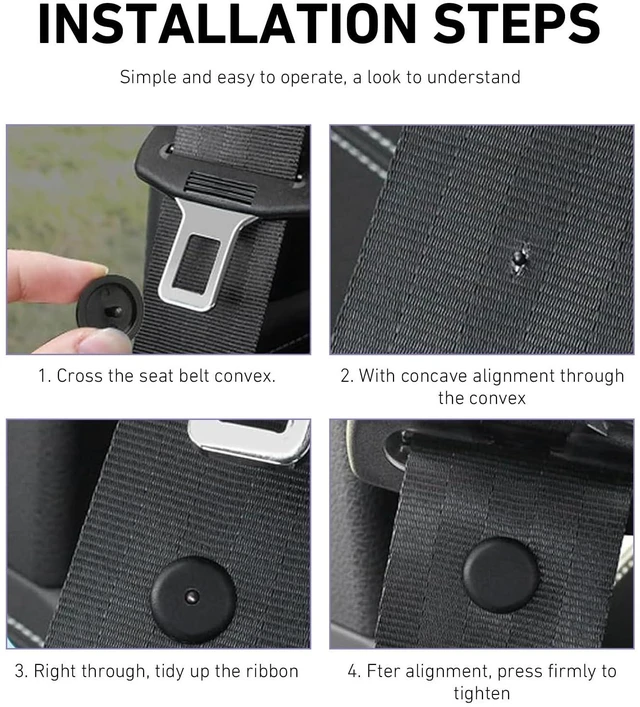 Alt view image 5 of 7 - 10PCS Seat Belt Button Stop, Snap-on Seatbelt Stopper Kit, Plastic Seat Belt Stopper Clips Prevent Seat Belt Buckle From Sliding Down, Universal Seatbelt Buckle Clip for Car, Sedan, SUV