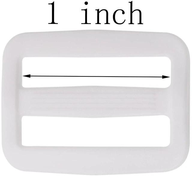 Alt view image 2 of 5 - Plastic Tri-glide Slides Button Fasteners Adjustable Webbing Triglides Slider Buckle Replacement for Belt Strap Backpack Bags Sewing DIY Craft Accessories, 4PCS (White, 1Inch)