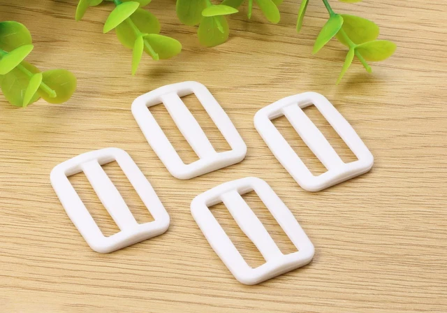 Alt view image 3 of 5 - Plastic Tri-glide Slides Button Fasteners Adjustable Webbing Triglides Slider Buckle Replacement for Belt Strap Backpack Bags Sewing DIY Craft Accessories, 4PCS (White, 1Inch)
