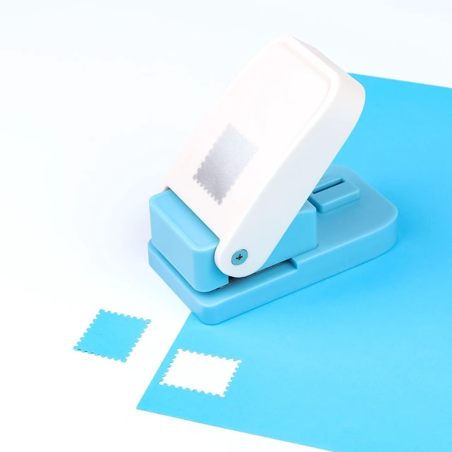 Alt view image 6 of 7 - Stamp Puncher, Stamp Punch, Postage Stamps Punch, 1X0.8inch Rectangular Stamps Cutout Punches, Lever Paper Punches for Crafting, Square Craft Hole Puncher for Paper Crafts DIY Scrapbooking Journaling