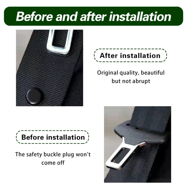 Alt view image 3 of 6 - 4 Set Car Seat Belt Button Stop, Snap-on Installation Seatbelt Stopper Kit, Prevent Seat Belt Clip from Sliding Down, Universal Replace Accessaries for Most Cars Trucks (Black)