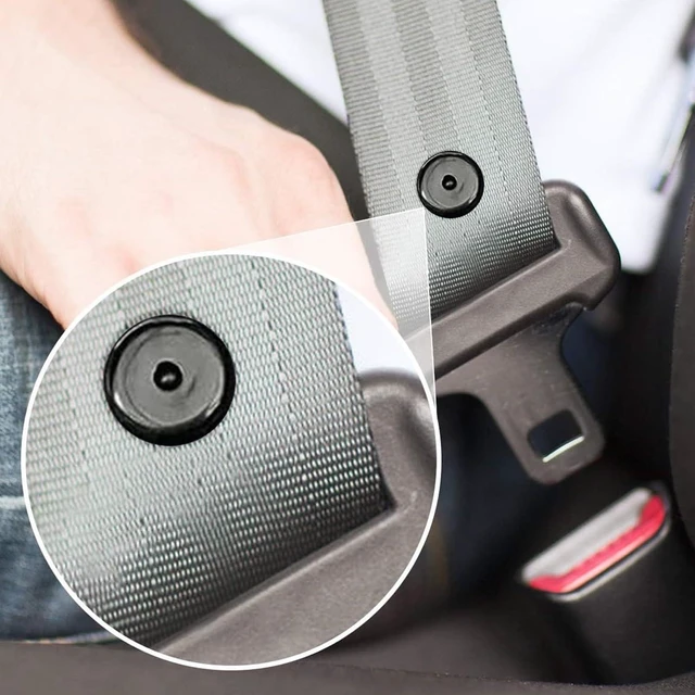 Alt view image 6 of 6 - 4 Set Car Seat Belt Button Stop, Snap-on Installation Seatbelt Stopper Kit, Prevent Seat Belt Clip from Sliding Down, Universal Replace Accessaries for Most Cars Trucks (Black)