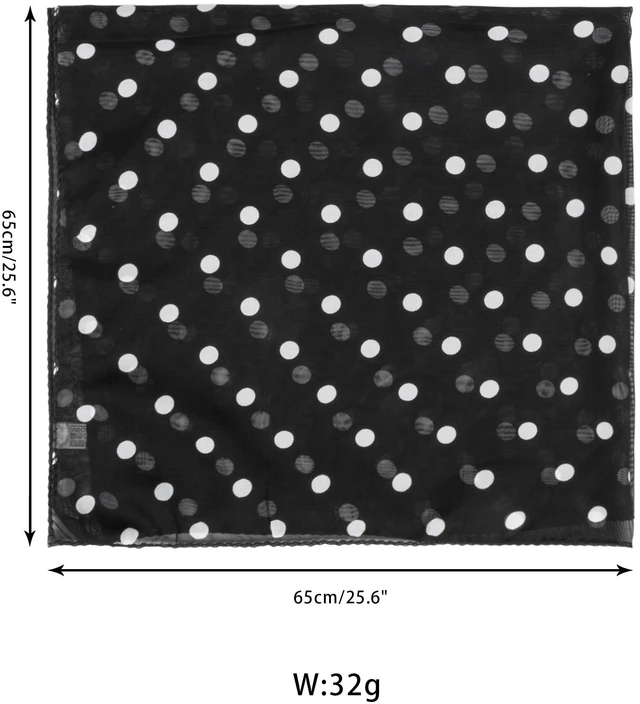 Alt view image 6 of 6 - Polka-Dot Chiffon-Sheer-Square Neck-Head-Scarf Women Halloween-Costume