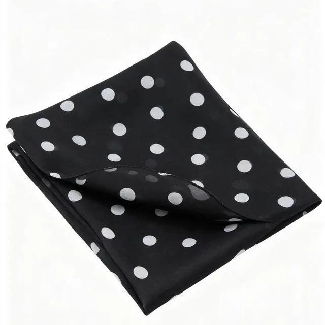 Alt view image 7 of 7 - IZUS Lady 50s Polka-Dots Sheer-Chiffon Small-Square-Scarf Women Neck-Head-Scarves Hair-Tie-Bandana Girl Hip-Hop-Kerchief 25in