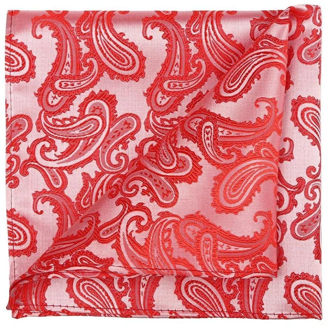 Alt view image 2 of 2 - 5 PCS Coral Reef Pocket Square Paisley Wedding Hankies Set
